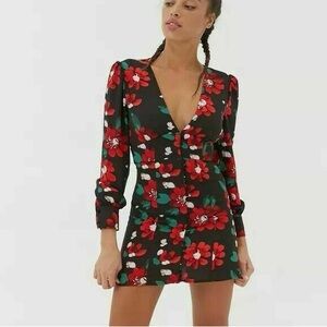 Urban Outfitters Red & Black Floral Dress